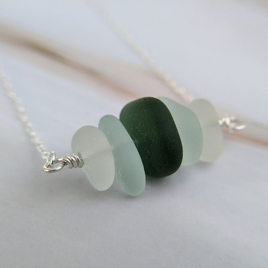 Blended sea glass sea-stack necklace
