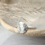 Sterling silver textured full moon ring