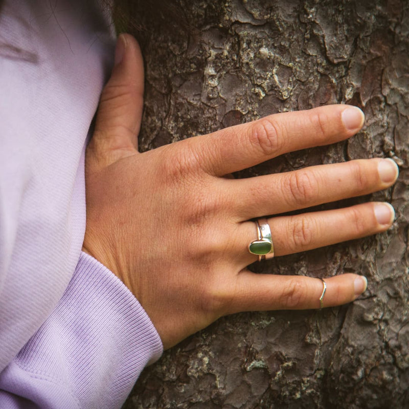 Chunky sea shimmer ring