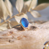 Cornflower blue sea glass ring