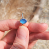 Cornflower blue sea glass ring