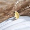 Golden glow yellow sea glass ring