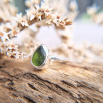 Forest haven green sea glass ring