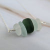 Sea glass ombre stack necklace