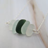 Sea glass ombre stack necklace