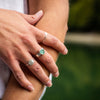 Sterling silver textured full moon ring