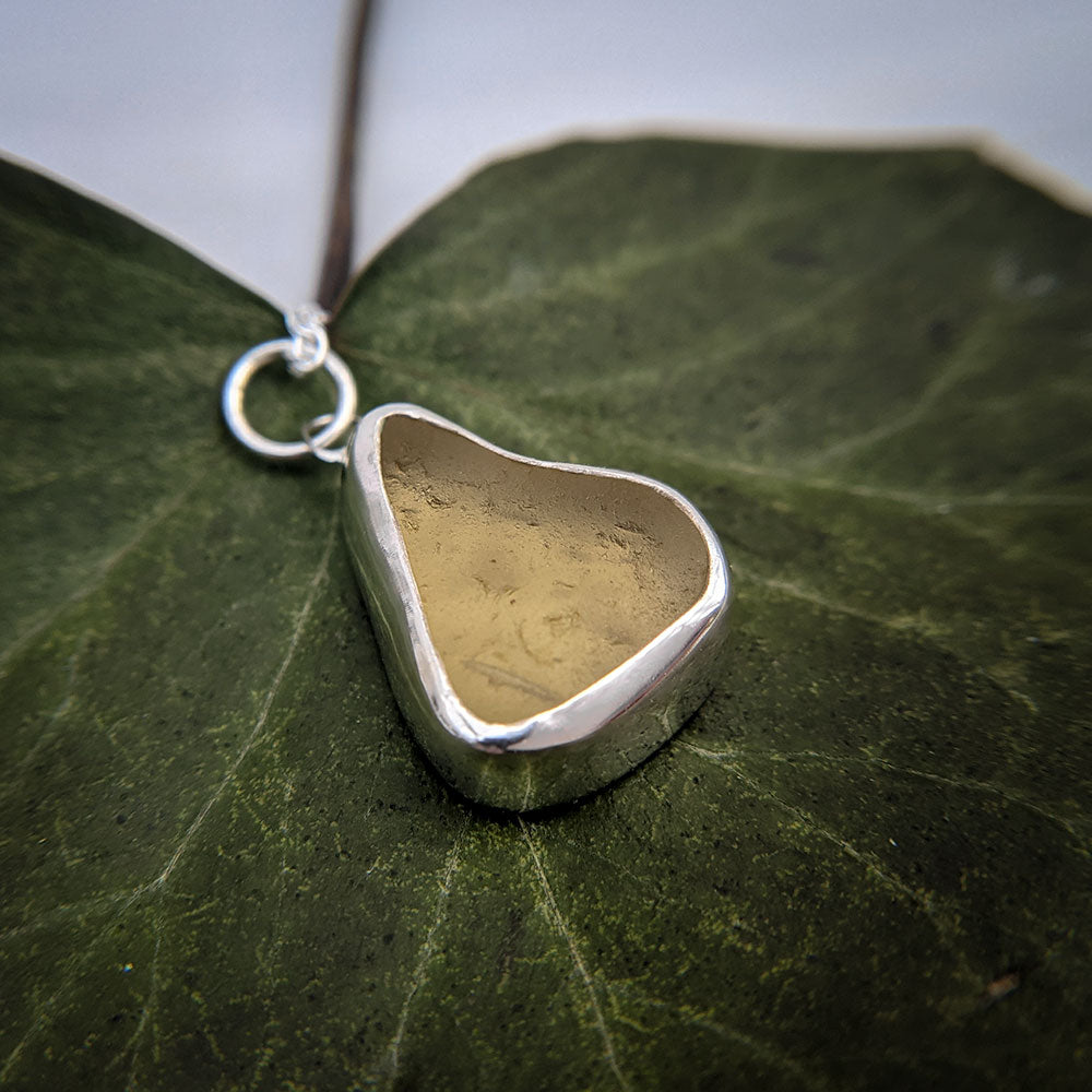 Pineapple yellow sea glass necklace